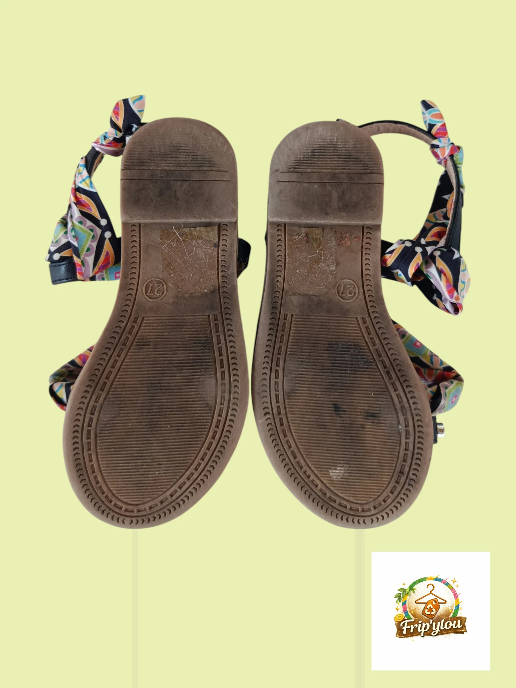Multicolored bohemian girls sandals size 27 - A1751 – photo 2